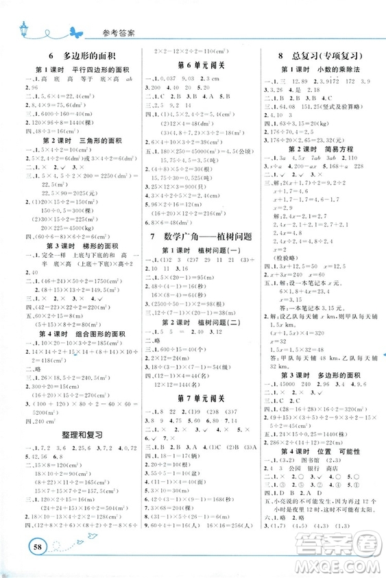 9787107317750優(yōu)化設(shè)計(jì)五年級(jí)上冊數(shù)學(xué)福建專版人教版答案