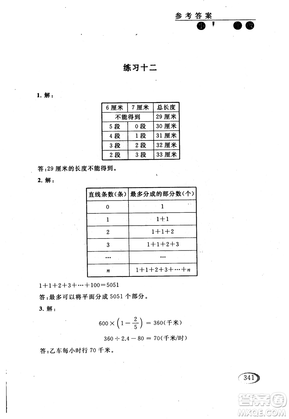 2018年同步奧數(shù)培優(yōu)六年級(jí)北師大版參考答案