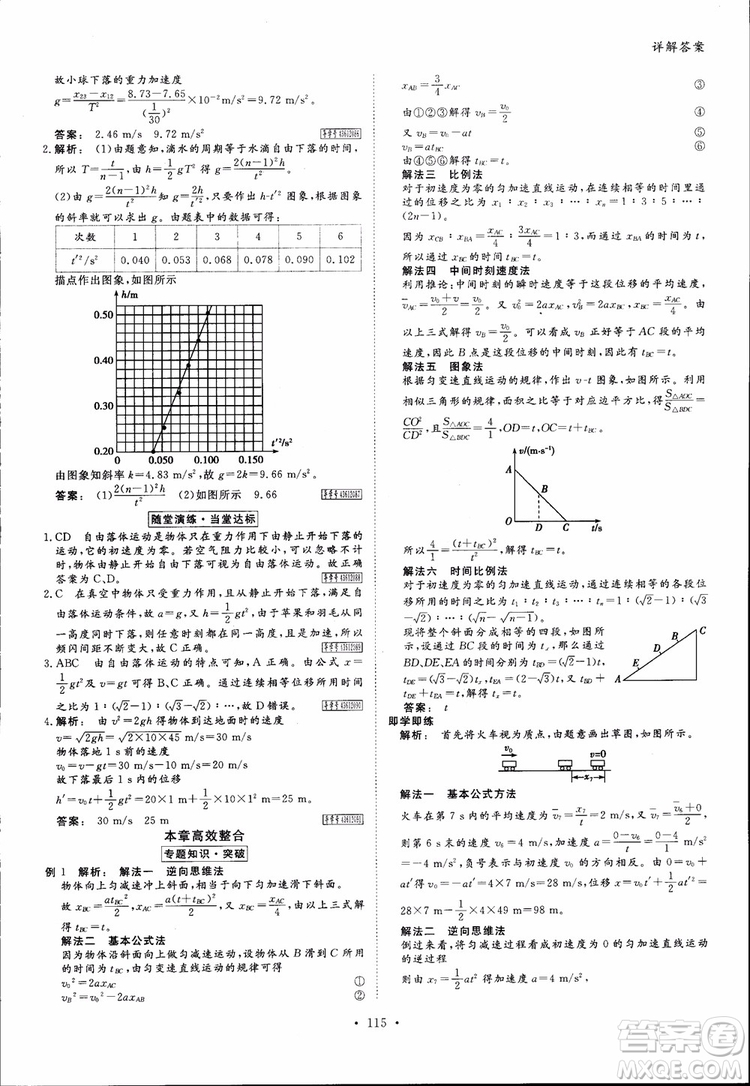 2019高中新課標(biāo)同步導(dǎo)學(xué)金版新學(xué)案高一物理必修1參考答案