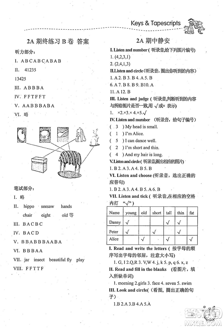 2018版名師精選課課練二年級(jí)上英語N版參考答案