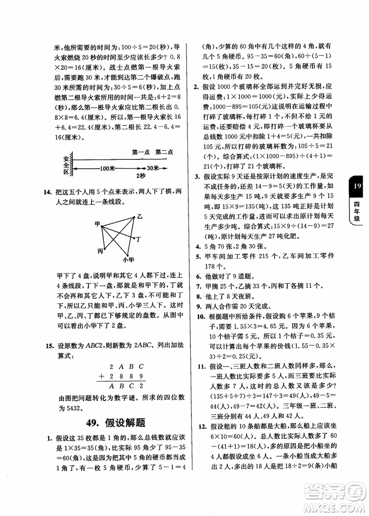 2018年數(shù)學(xué)優(yōu)等生提優(yōu)900題4年級第二次修訂參考答案