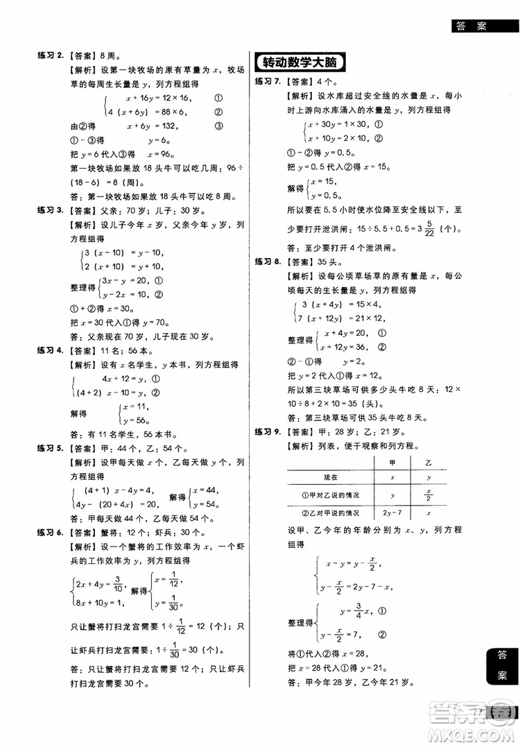 2018年學(xué)而思秘籍5年級小學(xué)數(shù)學(xué)應(yīng)用題專項突破練習(xí)冊參考答案