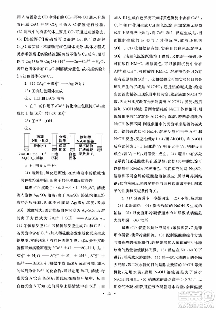 2019版小題狂做高考化學(xué)培優(yōu)篇參考答案