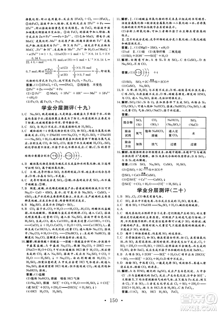 2018秋版課堂新坐標高中同步導學案化學必修1蘇教版答案