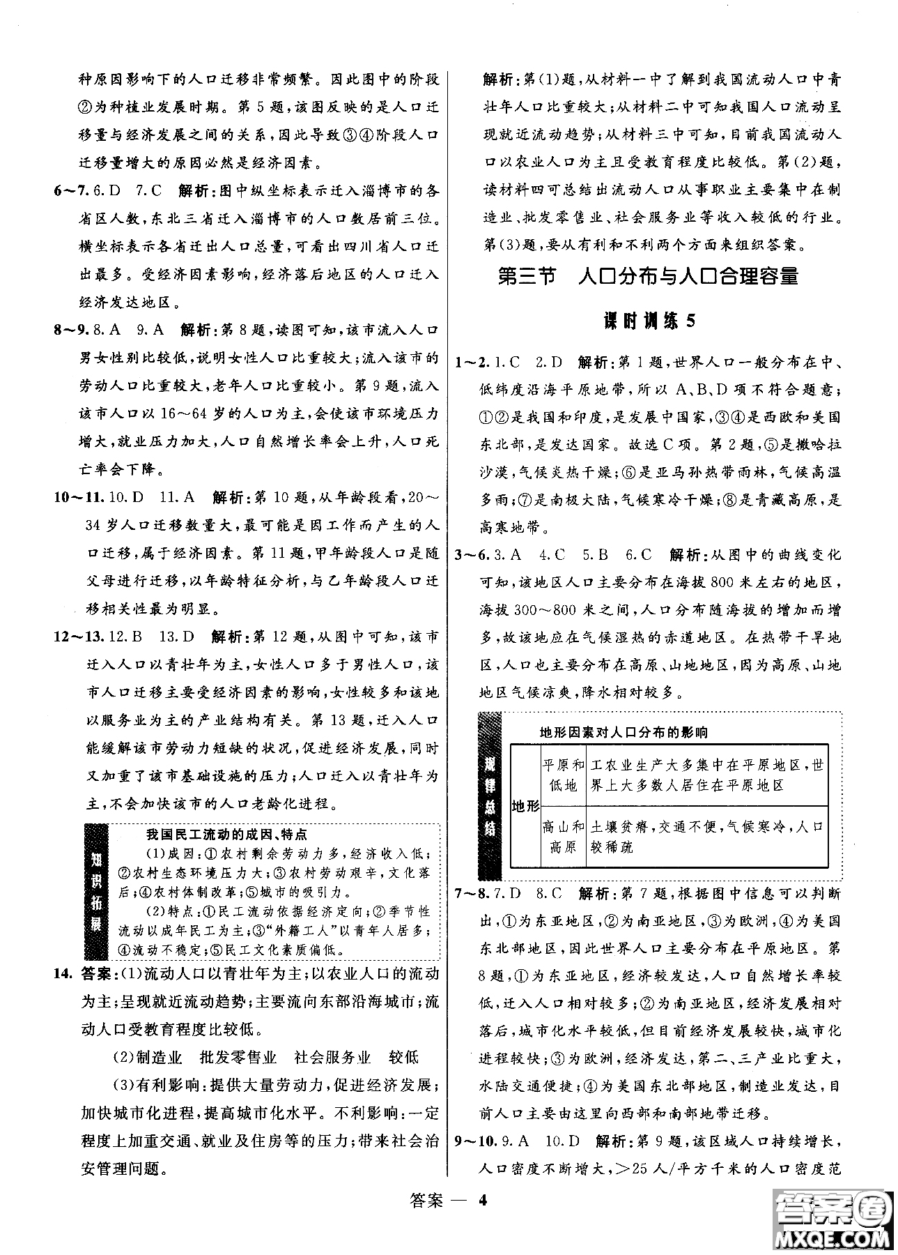 2018年志鴻優(yōu)化高中同步測控優(yōu)化訓(xùn)練地理必修2魯教版參考答案