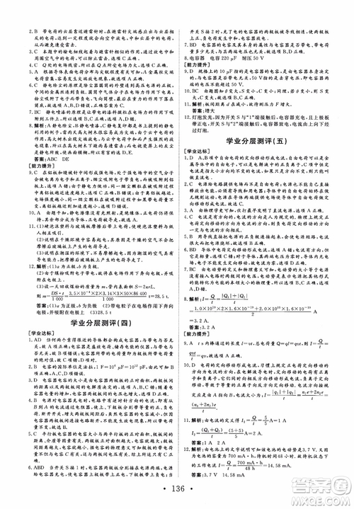 課堂新坐標2018高中同步導(dǎo)學案物理選修1-1人教版參考答案