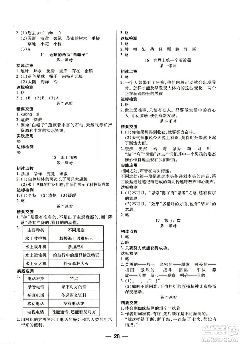 9787564078287新課標(biāo)兩導(dǎo)兩練高效學(xué)案2018語文三年級上冊鳳凰蘇教版答案