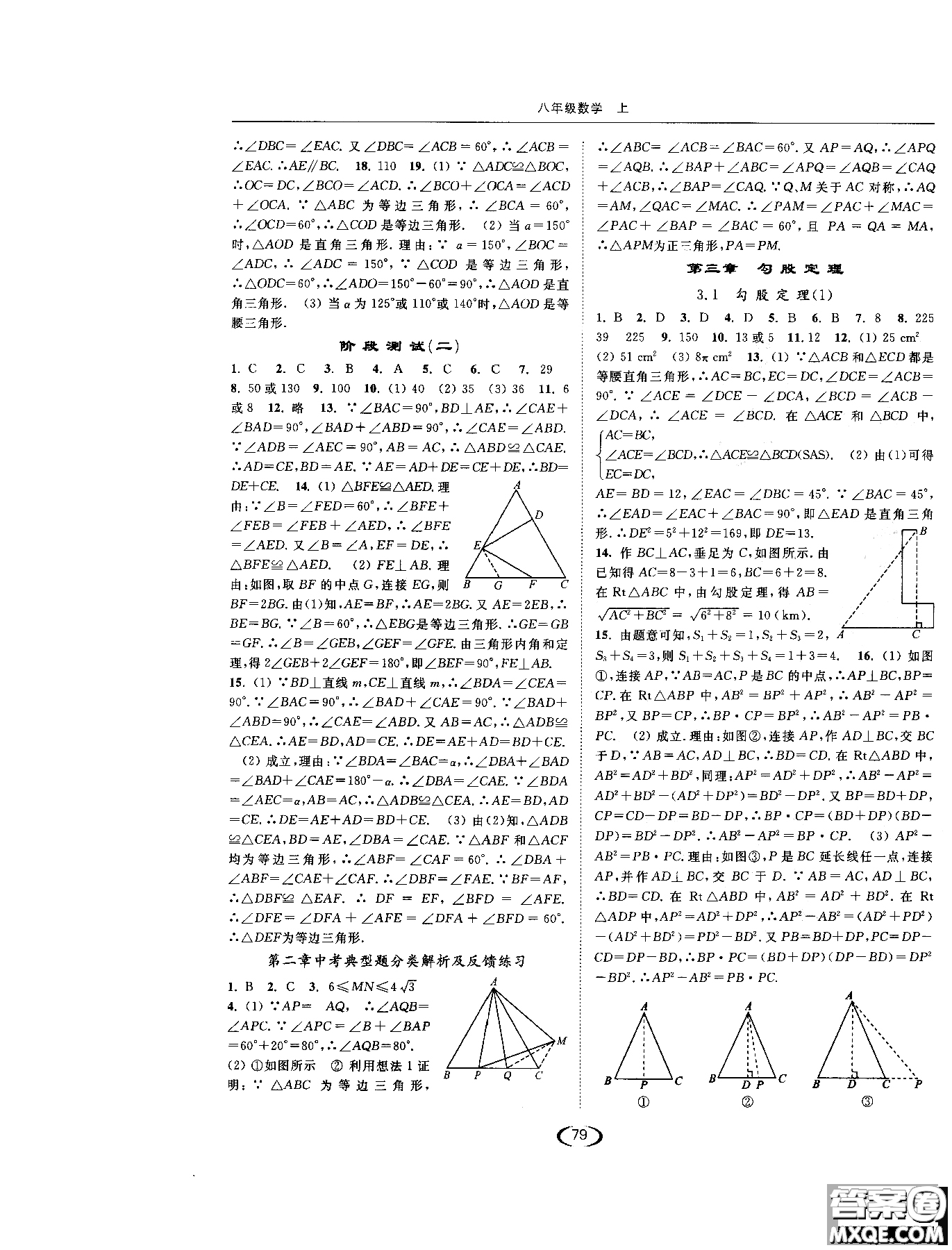 江蘇人民出版社2019版亮點(diǎn)給力提優(yōu)課時(shí)作業(yè)本數(shù)學(xué)八年級(jí)上江蘇版參考答案