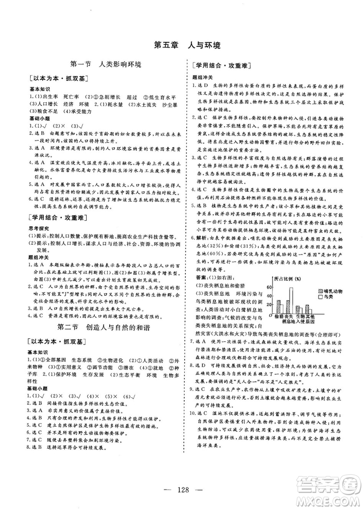 2018-2019版三維設(shè)計(jì)生物必修3SJ蘇教版答案