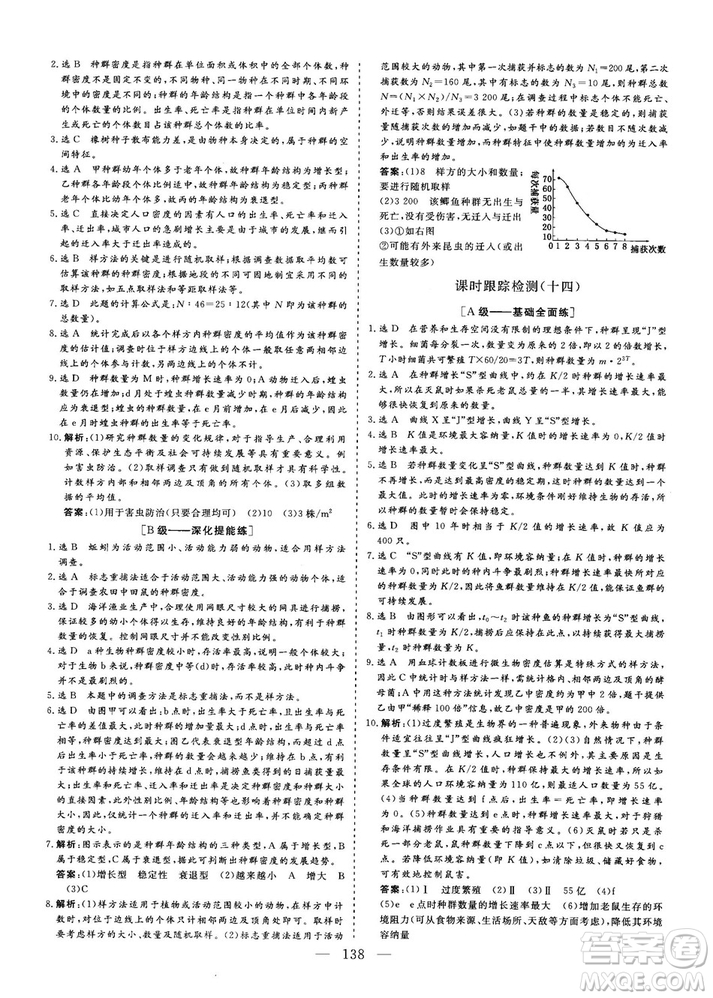 2018-2019版三維設(shè)計(jì)生物必修3SJ蘇教版答案