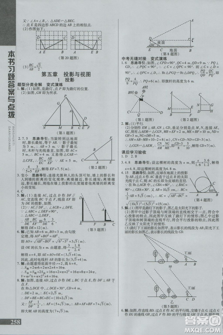 2019版倍速學(xué)習(xí)法九年級數(shù)學(xué)上冊北師大版直通中考參考答案