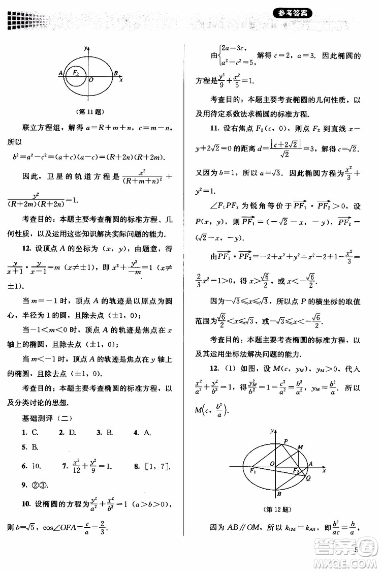 人教金學典2018同步解析與測評數(shù)學選修2-1A版同步練習冊參考答案