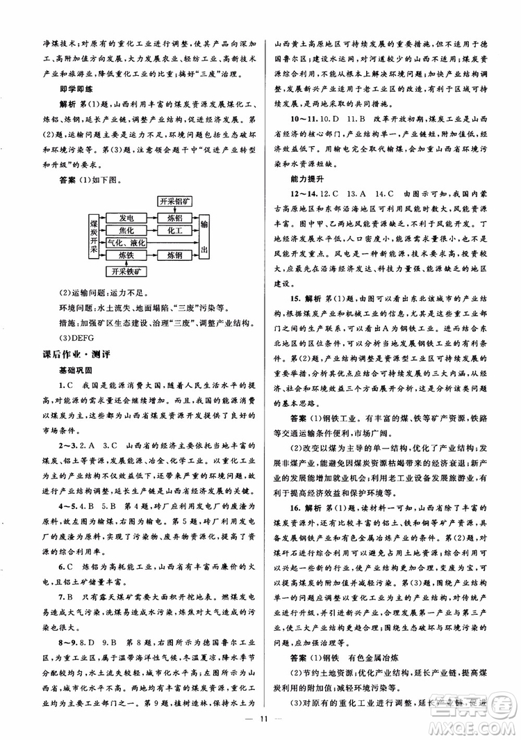 2018人教金學(xué)典同步解析與測評學(xué)考練地理必修3參考答案