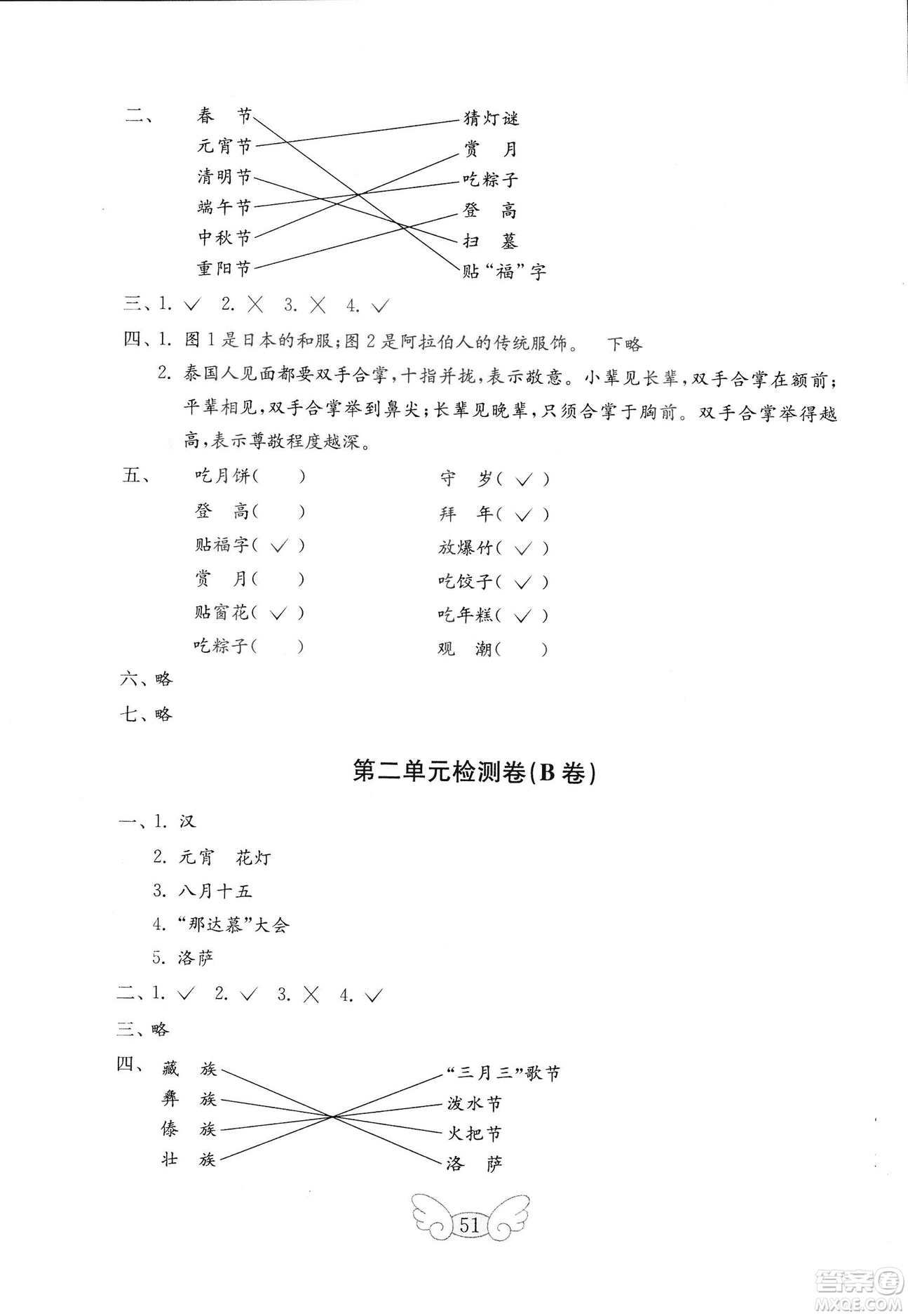 2018年金鑰匙小學(xué)品德與社會(huì)試卷魯人版四年級(jí)上冊(cè)參考答案