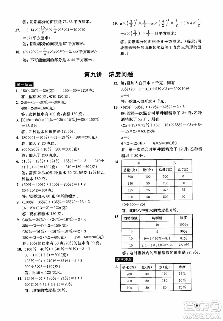 2018年數(shù)學(xué)創(chuàng)新思維訓(xùn)練六年級參考答案