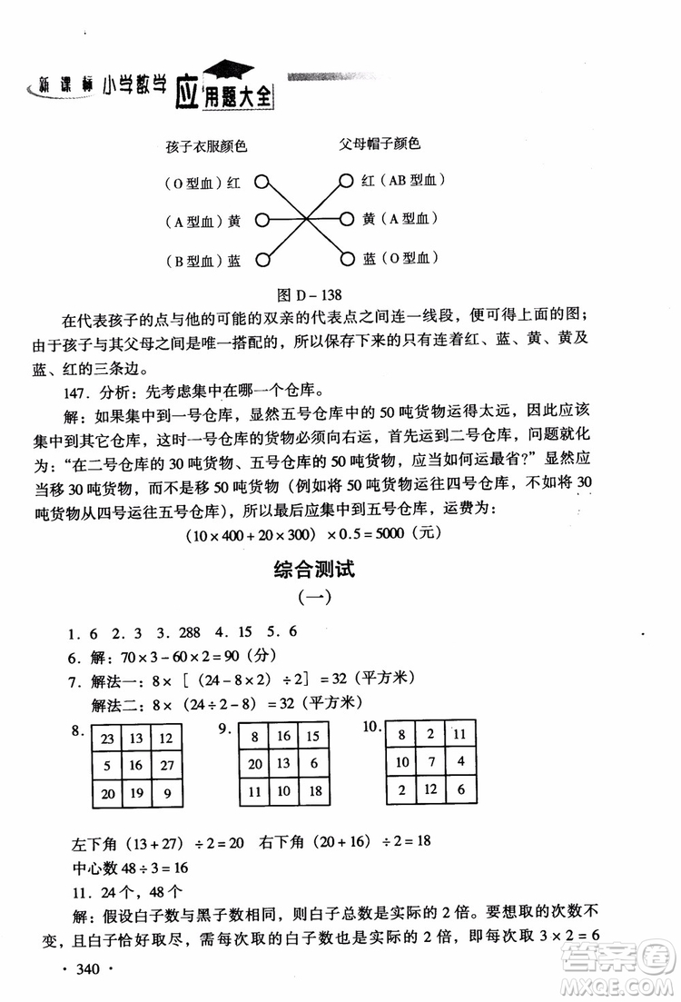 2018新課標(biāo)小學(xué)數(shù)學(xué)應(yīng)用題大全四年級參考答案