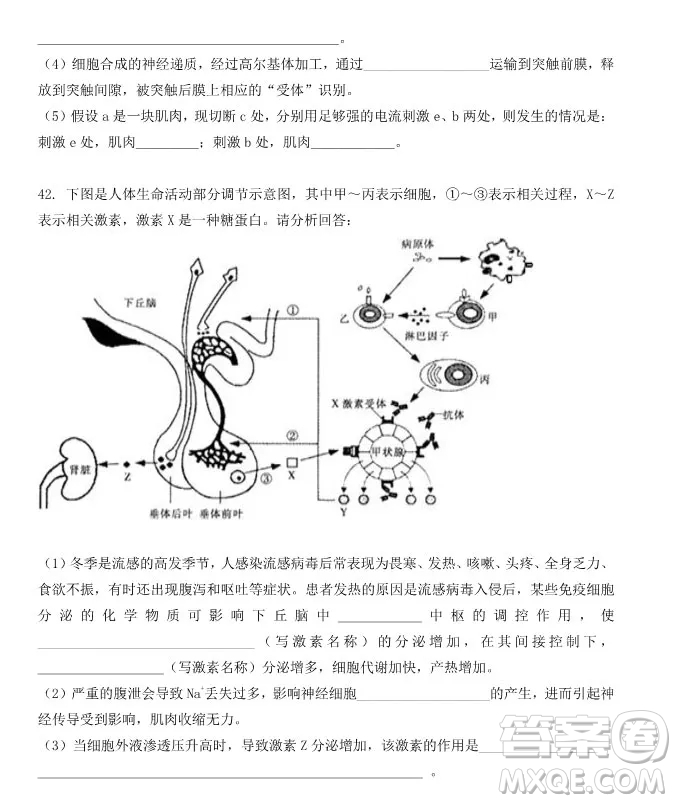 哈爾濱大慶實驗中學(xué)2018年高二上學(xué)期期中考試生物試卷答案