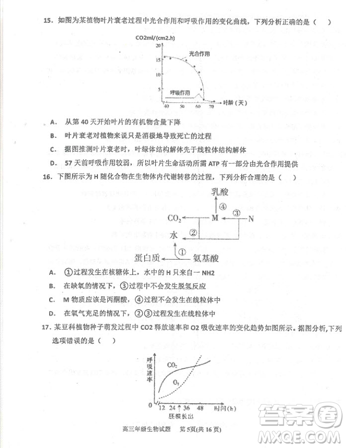 2019屆河北省衡水中學(xué)高三上學(xué)期三調(diào)考試歷史試題及答案