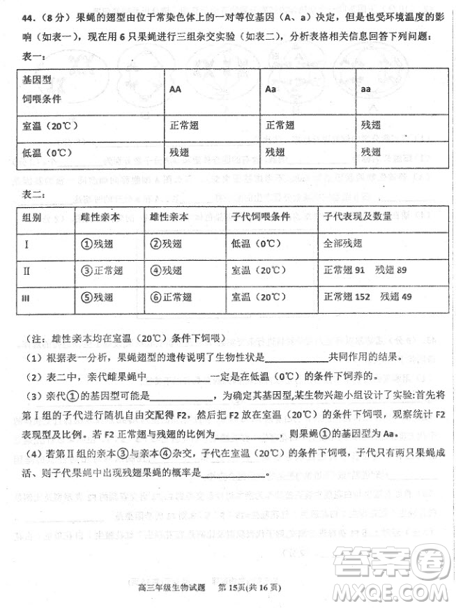 2019屆河北省衡水中學(xué)高三上學(xué)期三調(diào)考試歷史試題及答案