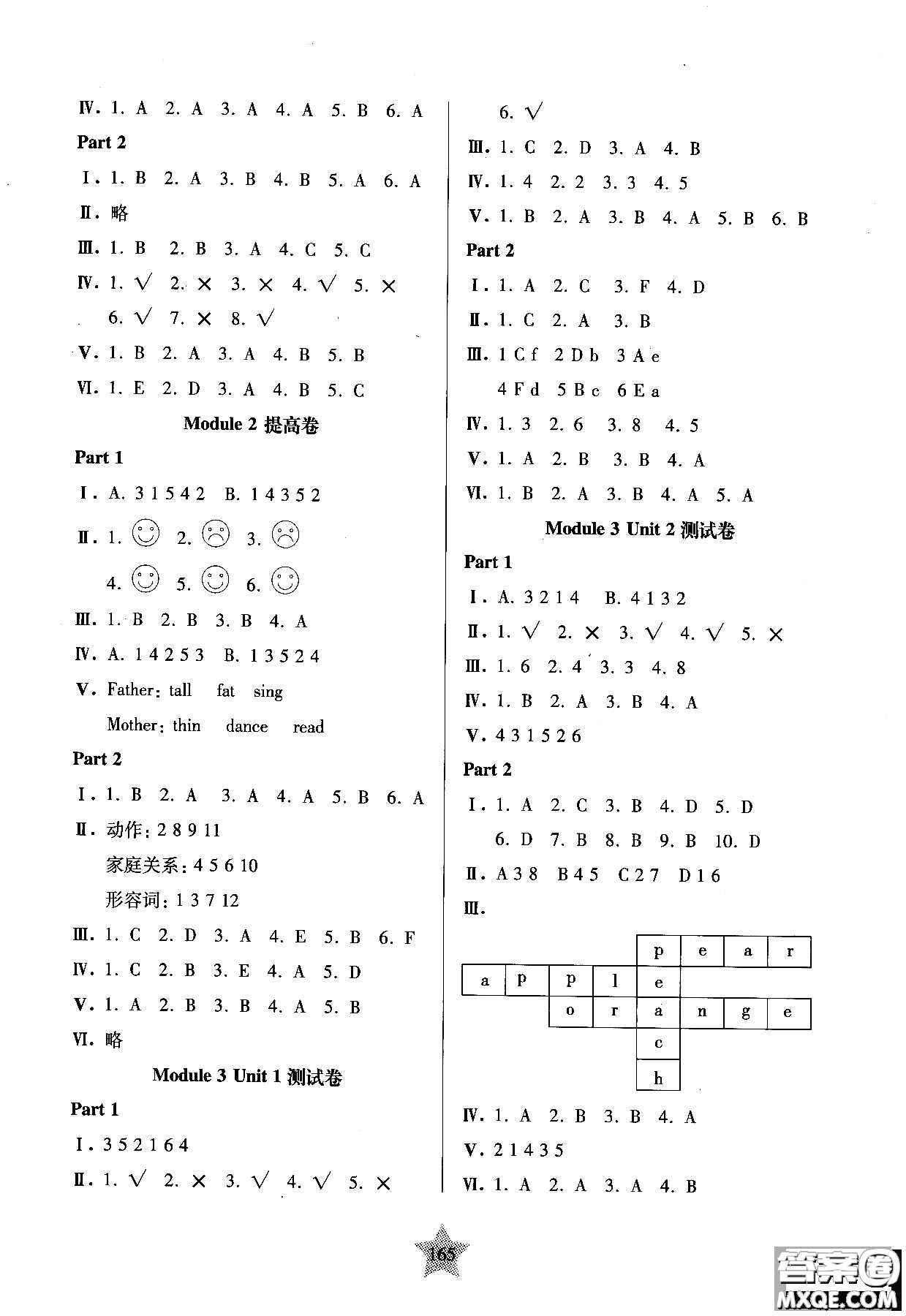 交大之星2018年一卷通關一年級第一學期英語參考答案