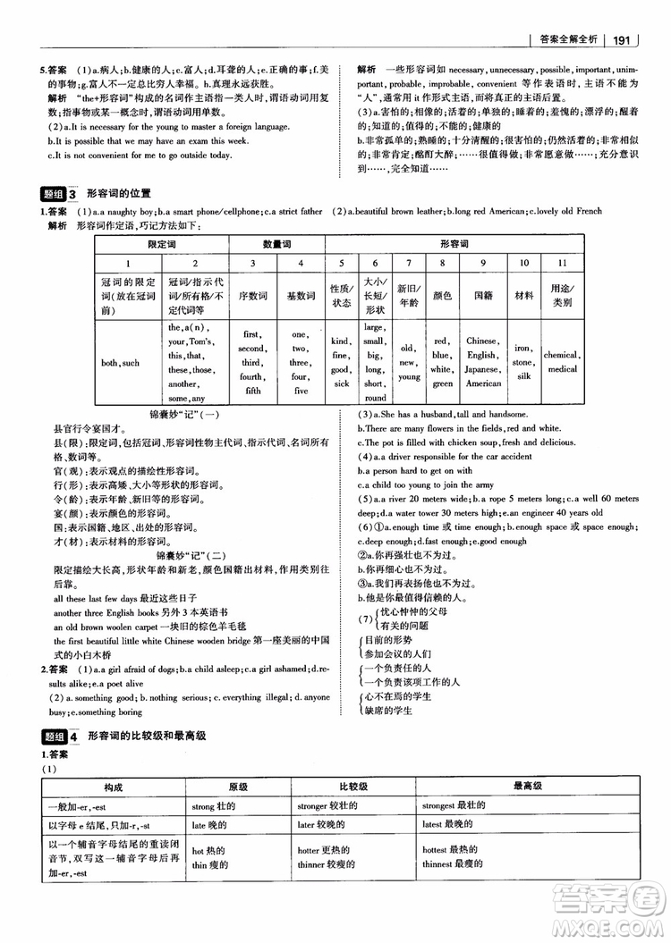 2019版曲一線科學備考高中習題化知識清單英語參考答案