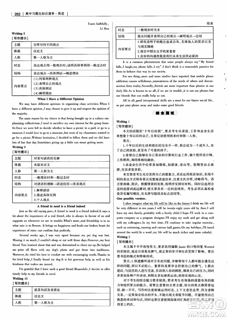 2019版曲一線科學備考高中習題化知識清單英語參考答案