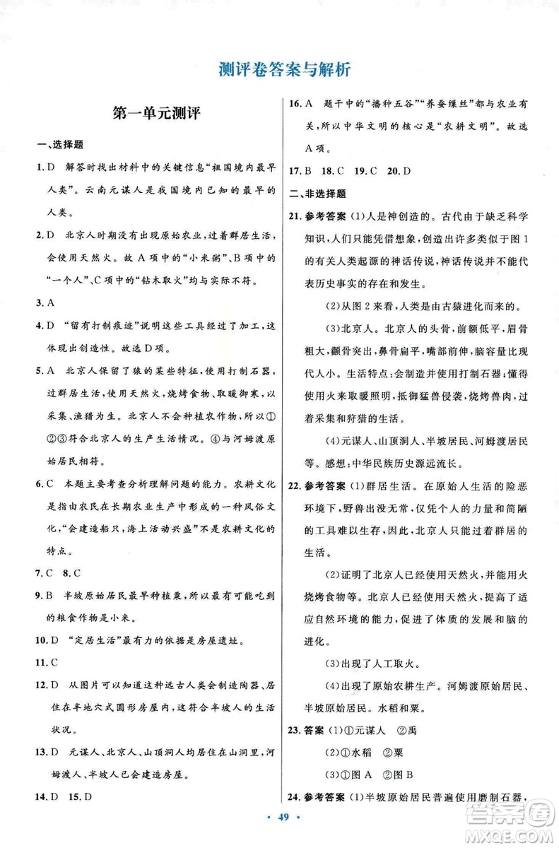 9787107312632優(yōu)化設(shè)計(jì)中國(guó)歷史七年級(jí)上冊(cè)人教版答案