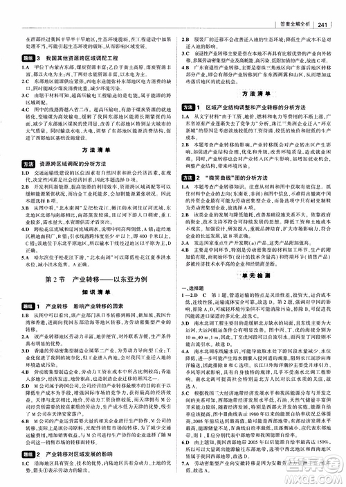 2018年高中習(xí)題化知識清單地理參考答案