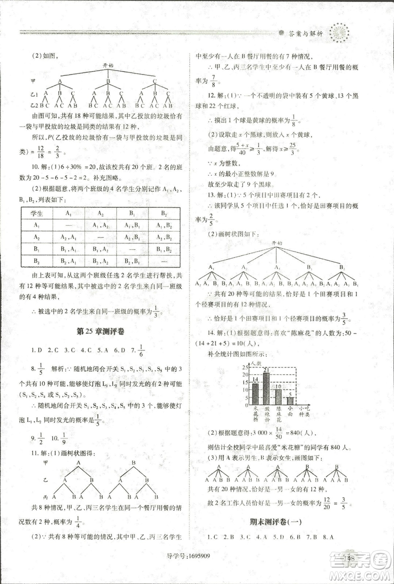 2018年績(jī)優(yōu)學(xué)案九年級(jí)數(shù)學(xué)華東師大版參考答案