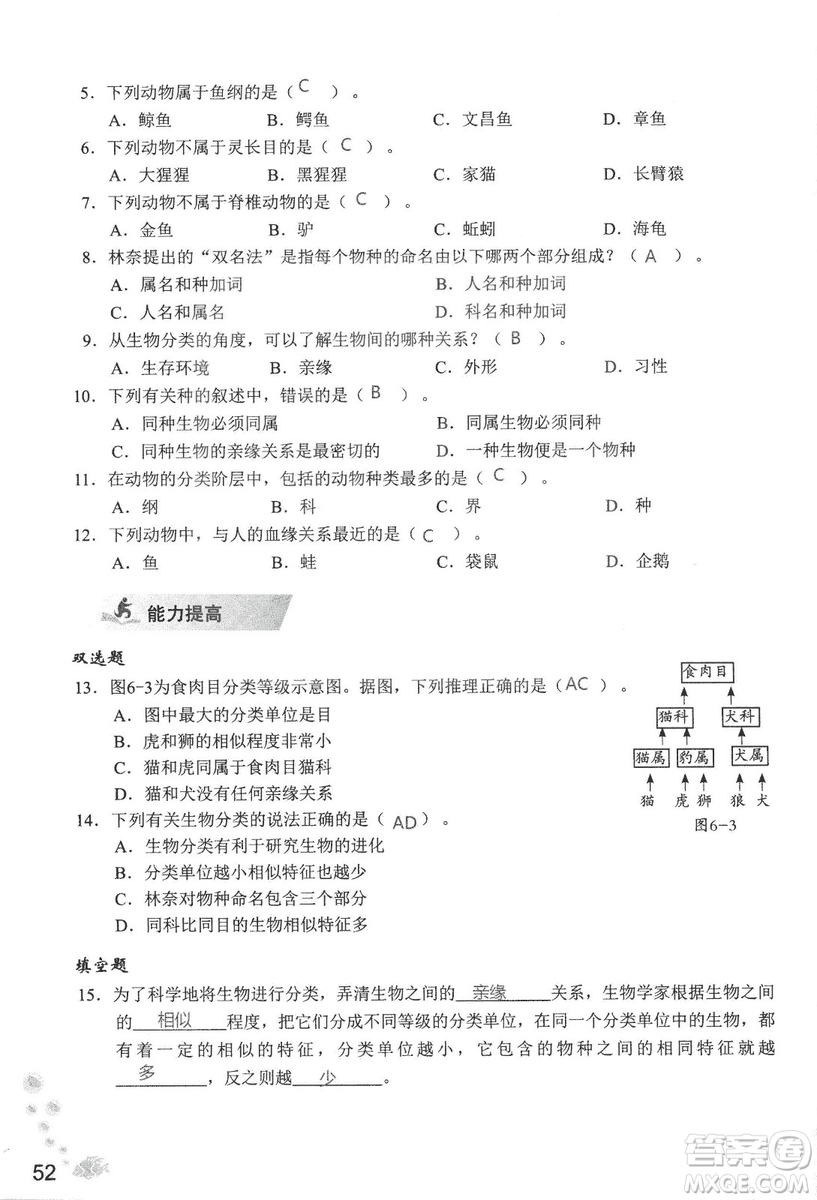 9787550720619知識(shí)與能力訓(xùn)練2018年生物學(xué)八年級(jí)上冊(cè)人教版答案