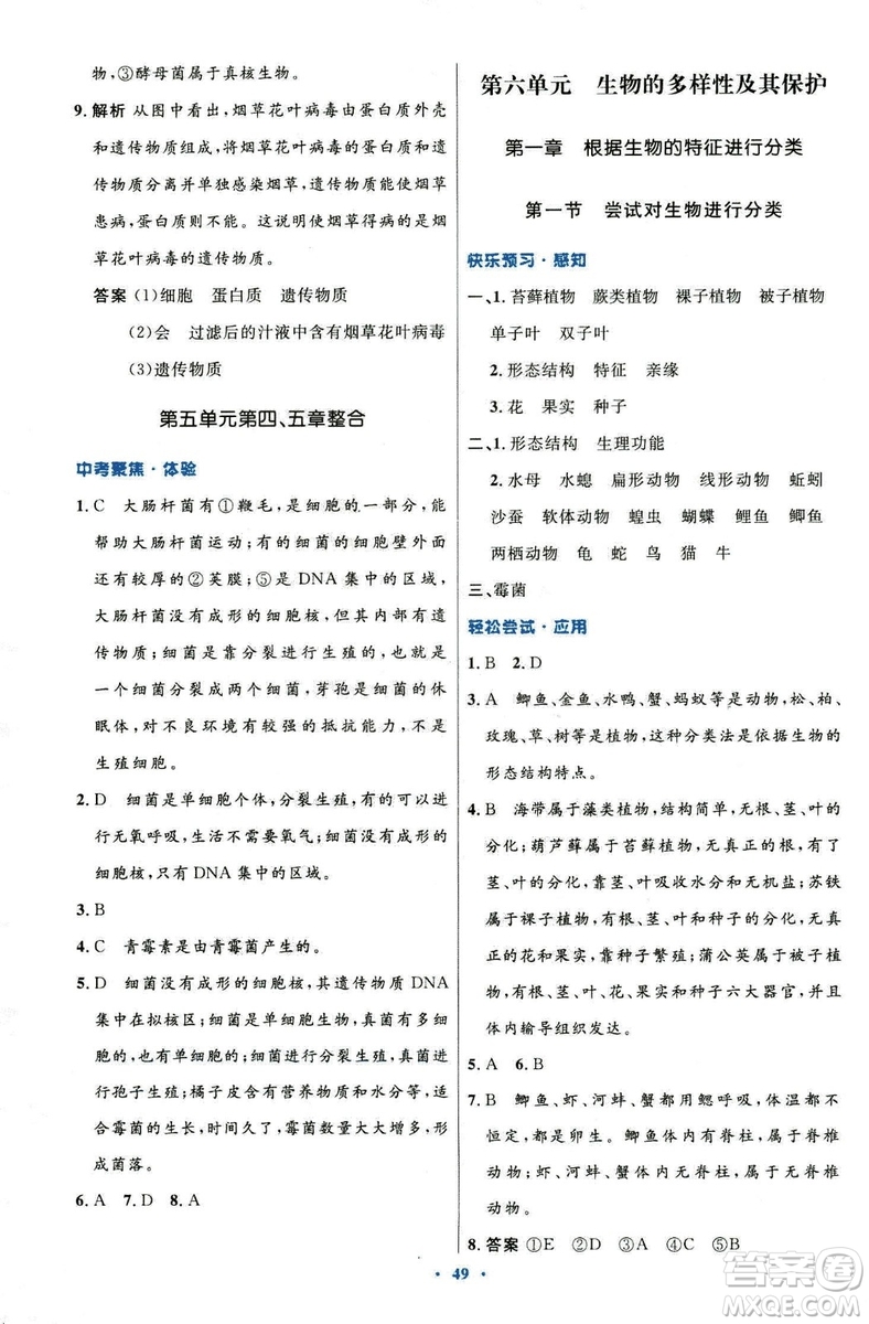 9787107316821優(yōu)化設(shè)計8年級生物學(xué)上冊人教版答案