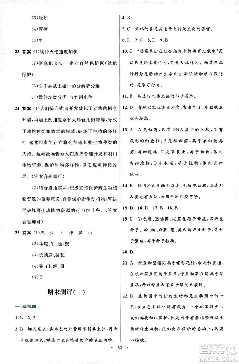 9787107316821優(yōu)化設(shè)計8年級生物學(xué)上冊人教版答案