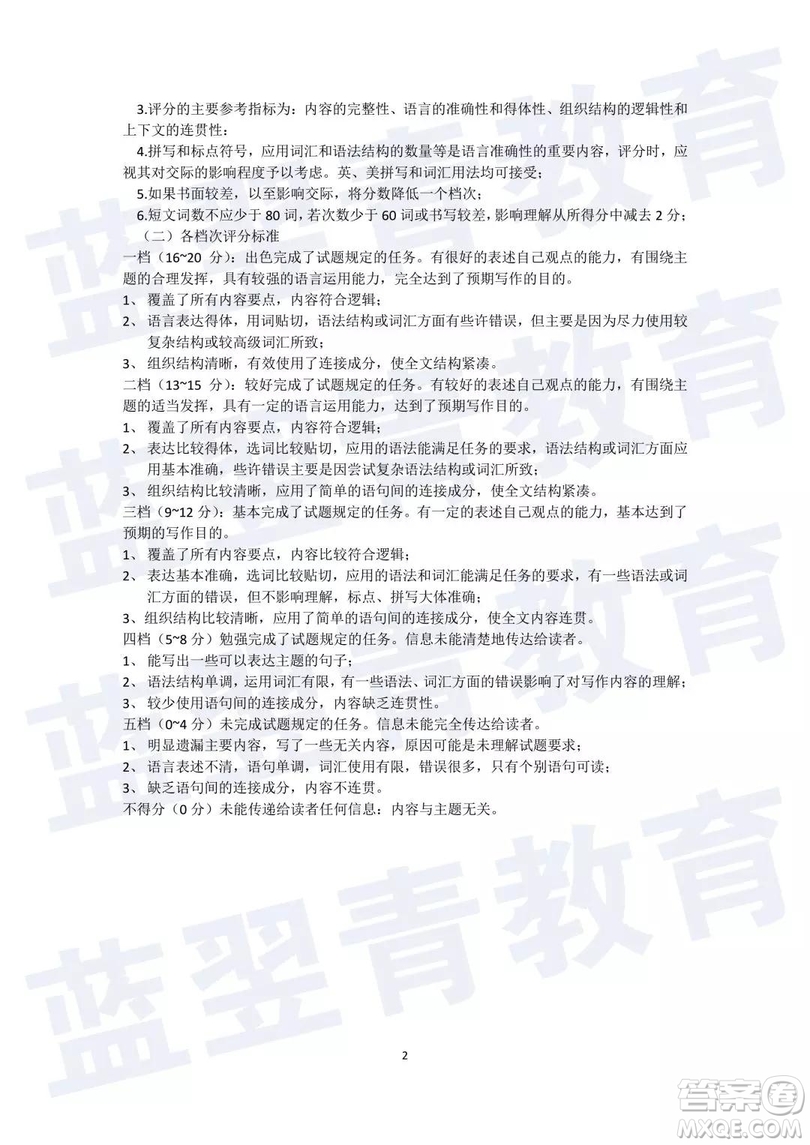 2018—2019學(xué)年度名校聯(lián)盟階段性學(xué)習(xí)質(zhì)量測試題九年級(jí)英語試卷及參考答案