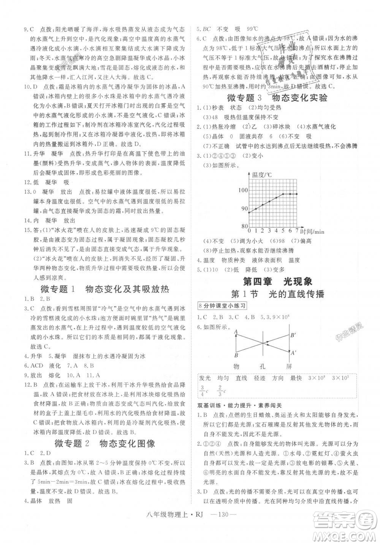 9787568841955新領(lǐng)程2018年秋初中物理8年級(jí)上RJ人教版答案