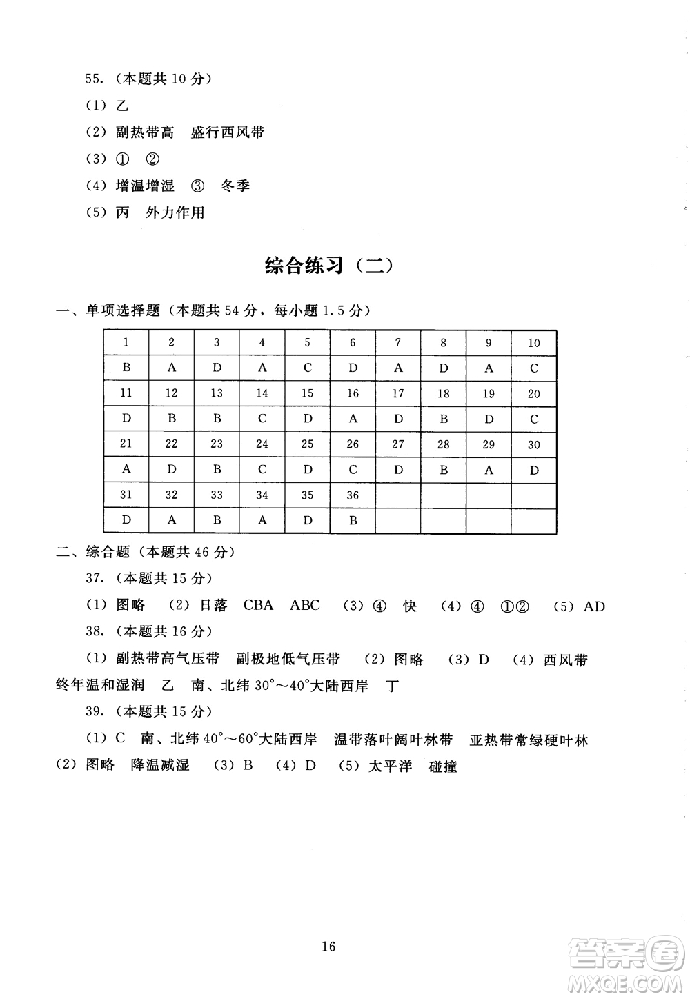 京師普教2018海淀名師伴你學(xué)同步學(xué)練測(cè)高中地理必修1參考答案