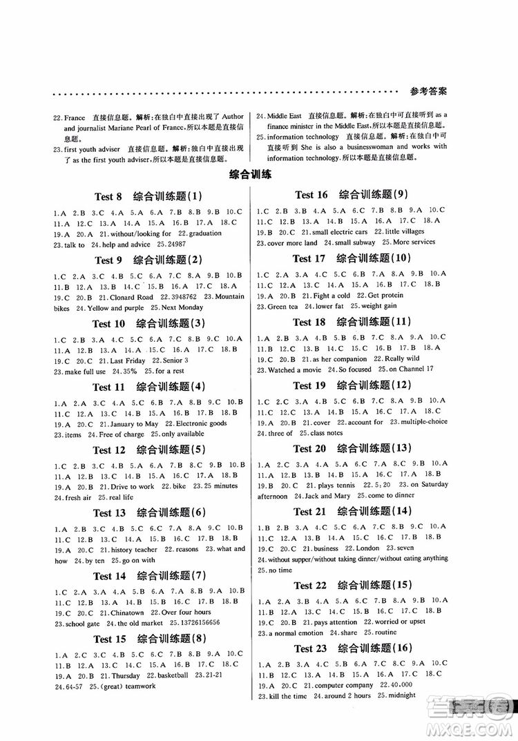 9787552226393哈佛英語高二英語聽力理解巧學(xué)精練2018參考答案