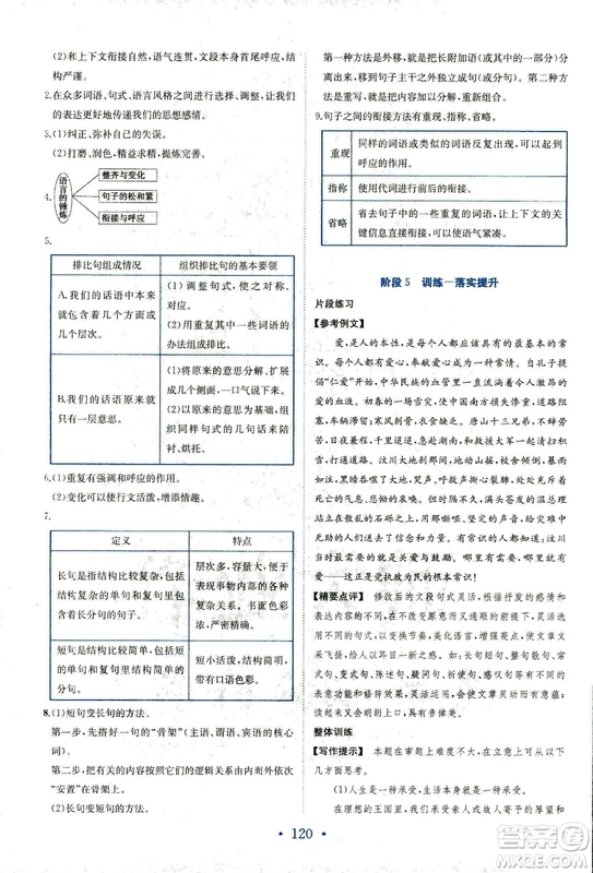 2018年人教版新編高中同步作業(yè)語文選修文章寫作與修改答案