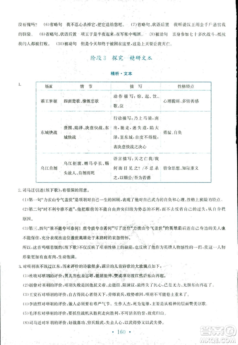 人教版2018年新編高中同步作業(yè)語文選修中國古代詩歌散文欣賞答案