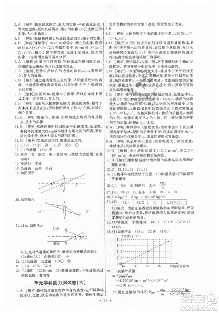 9787107247958天舟文化能力培養(yǎng)與測試八年級物理上冊答案