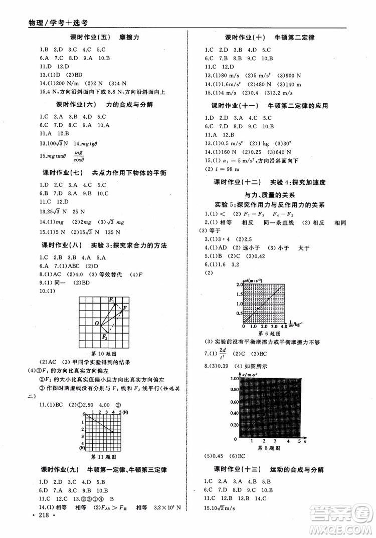 浙江全A計劃選考物理系統(tǒng)復習用書基礎(chǔ)梳理篇高中物理參考答案