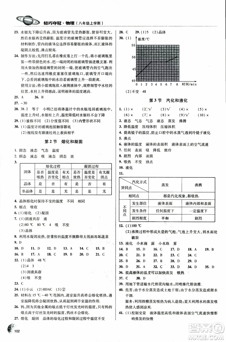 2018年輕巧奪冠物理八年級(jí)上冊(cè)六三制青島專(zhuān)用9787543637603參考答案