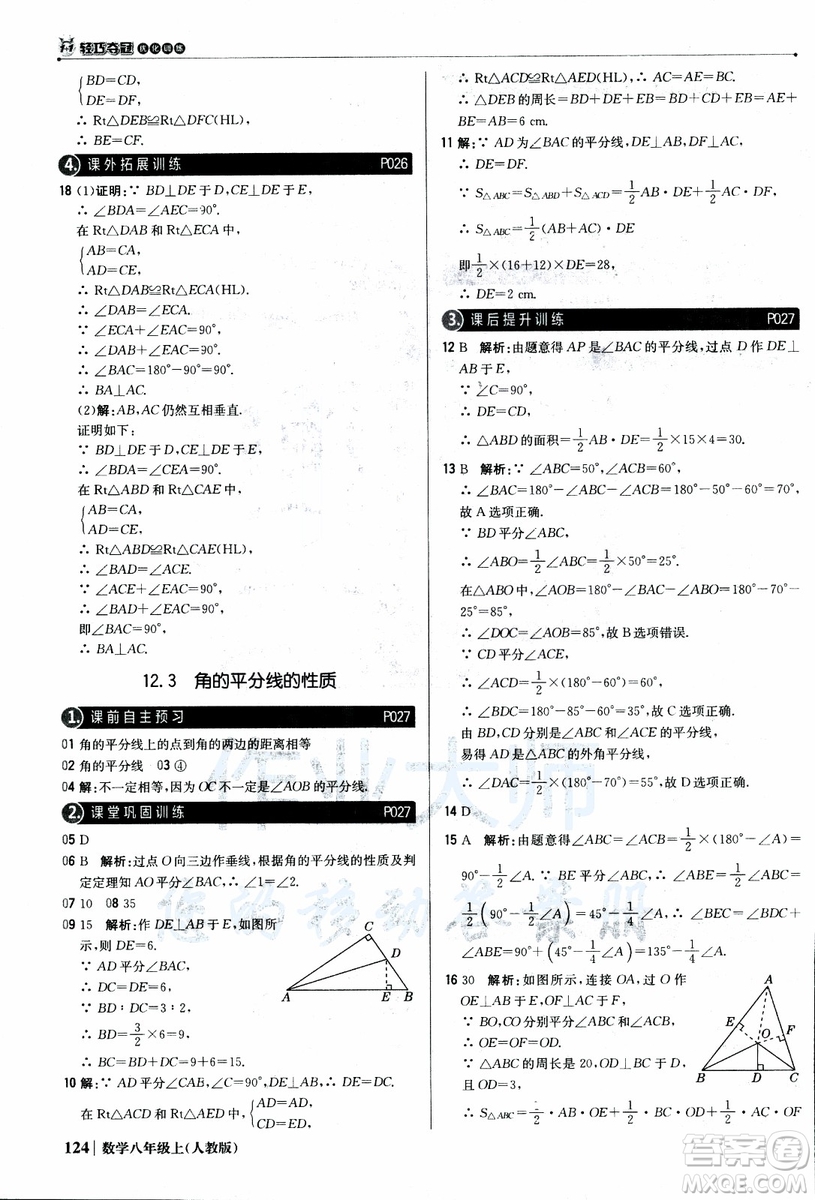 2019版1+1輕巧奪冠優(yōu)化訓(xùn)練八年級(jí)上冊(cè)數(shù)學(xué)9787552237108人教版銀版參考答案