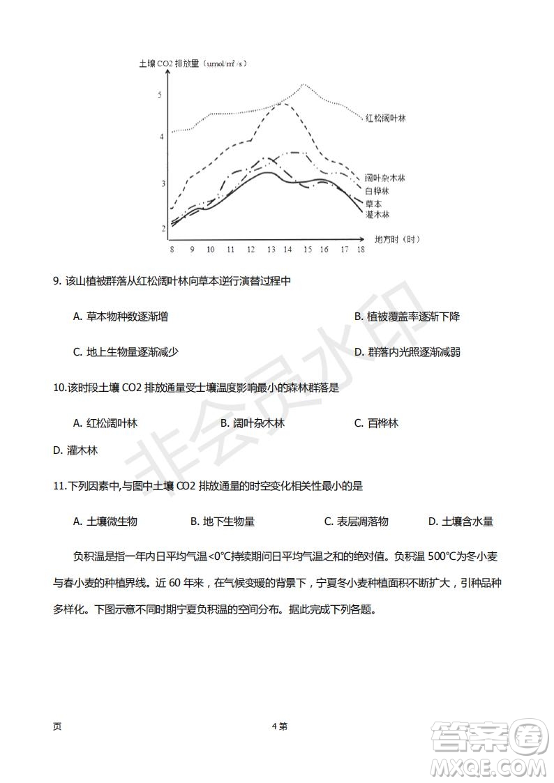 2019屆福建省廈門外國(guó)語(yǔ)學(xué)校高三11月月考地理試題及答案