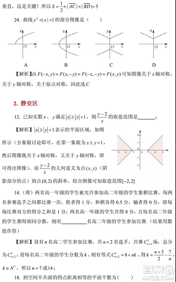 2015-2018年上海高三一模數(shù)學(xué)填選難題解析匯總