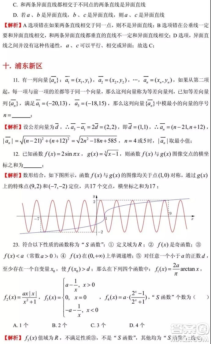 2015-2018年上海高三一模數(shù)學(xué)填選難題解析匯總