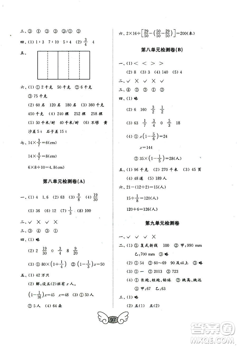 9787532855216五四制2018秋數(shù)學(xué)五年級(jí)上冊金鑰匙試卷參考答案