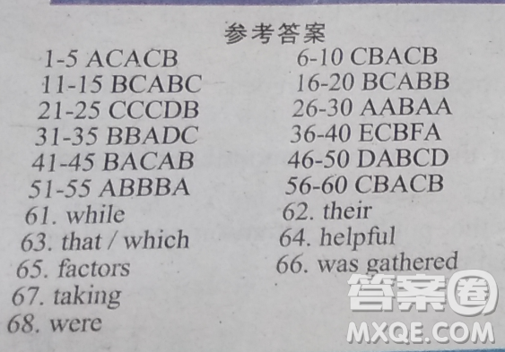 英語學(xué)習(xí)輔導(dǎo)報(bào)2018-2019高三課標(biāo)全國版第9期練練吧及強(qiáng)化檢測題九答案