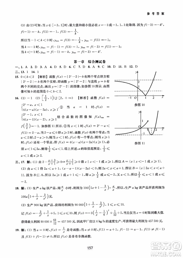 交大之星2018年直擊名校高中數(shù)學(xué)300題函數(shù)與導(dǎo)數(shù)專項(xiàng)集訓(xùn)參考答案