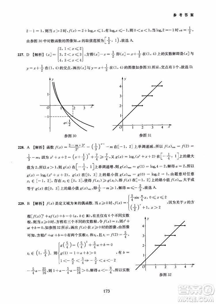 交大之星2018年直擊名校高中數(shù)學(xué)300題函數(shù)與導(dǎo)數(shù)專項(xiàng)集訓(xùn)參考答案