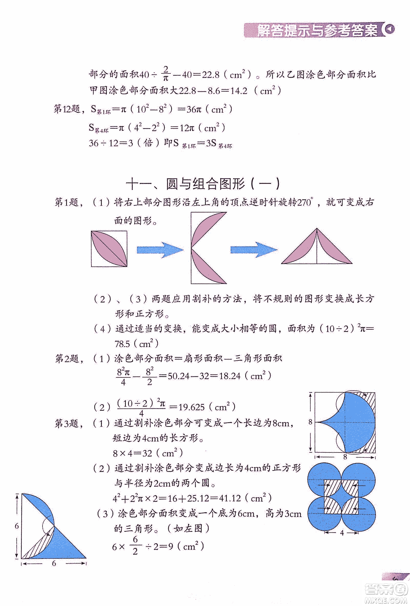 第二版學(xué)數(shù)學(xué)長(zhǎng)智慧六年級(jí)上第11冊(cè)答案